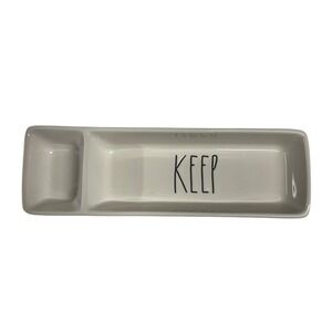 Rae Dunn 'KEEP' Divided Tray - Decorative Ceramic Organizer for Home - SKU WP72Q